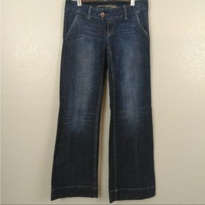 American Eagle Medium Wash Trouser Wide Leg Jean